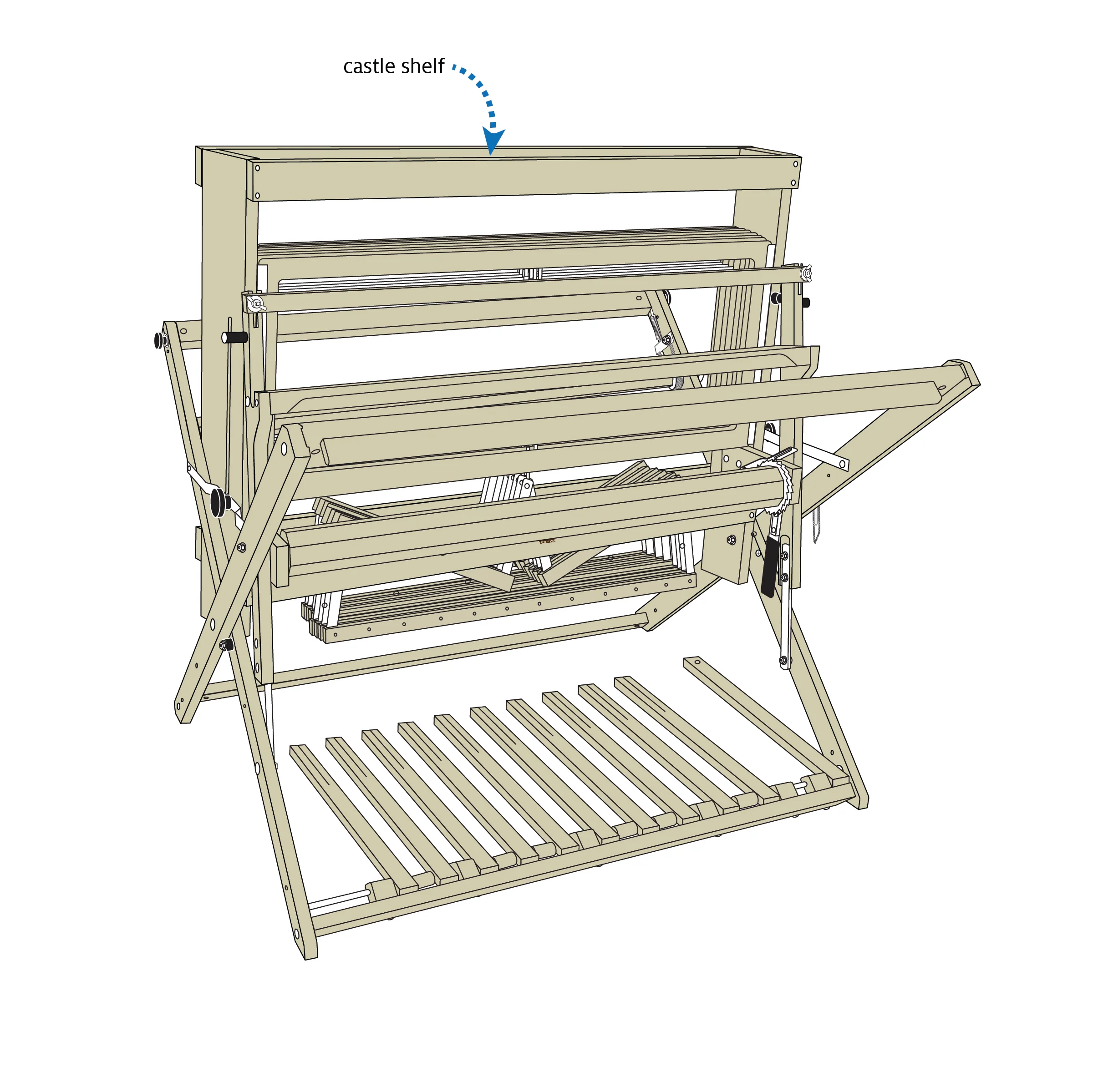 Castle Shelf for Mighty Wolf 8-Shaft Loom