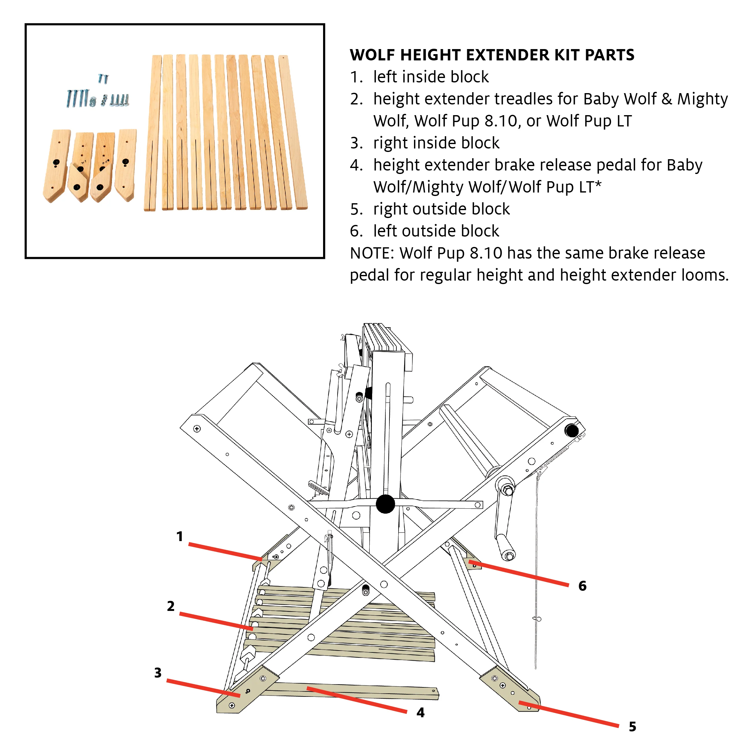 Height Extender Blocks for Wolf looms