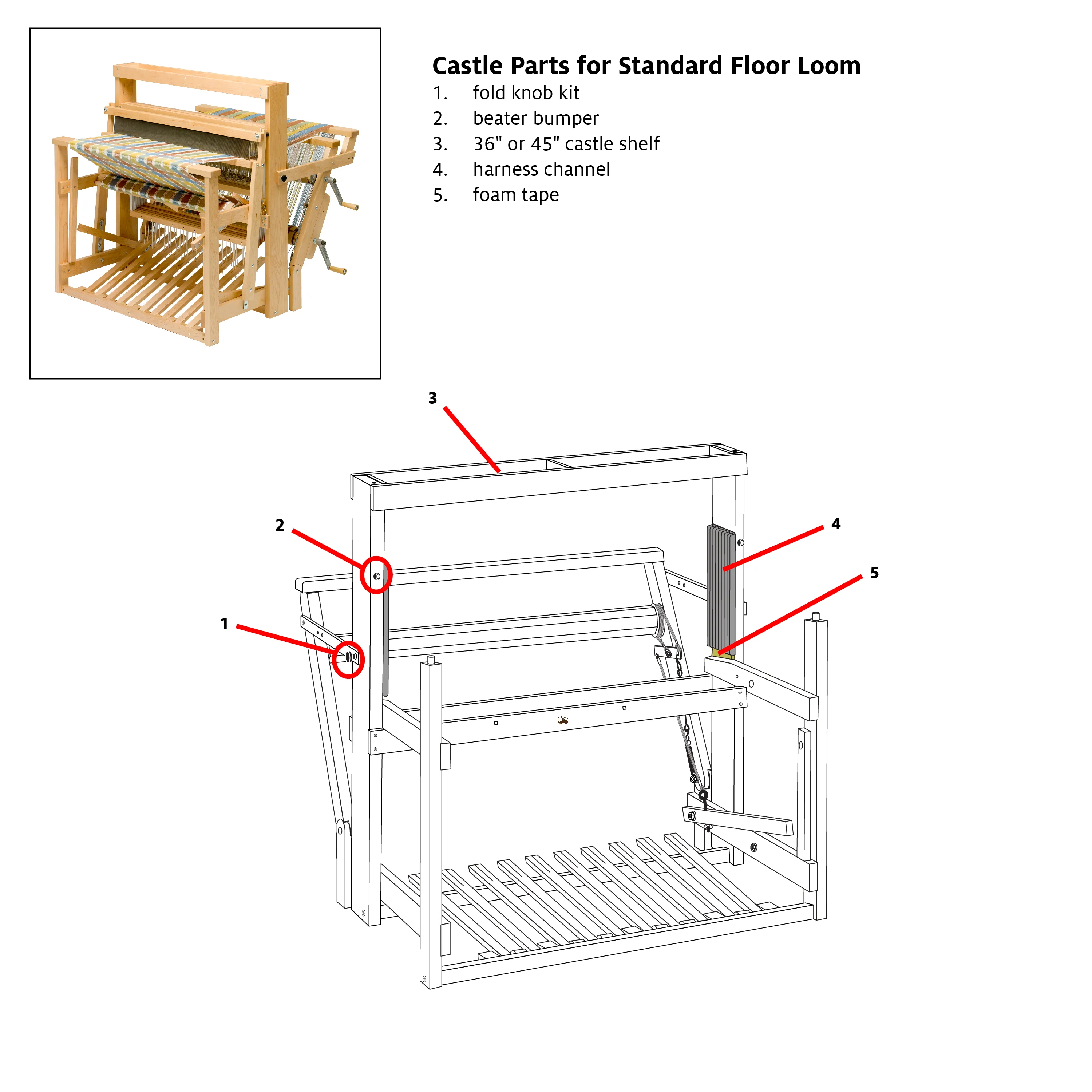 Harness Channel for Wolf and Standard Floor Looms