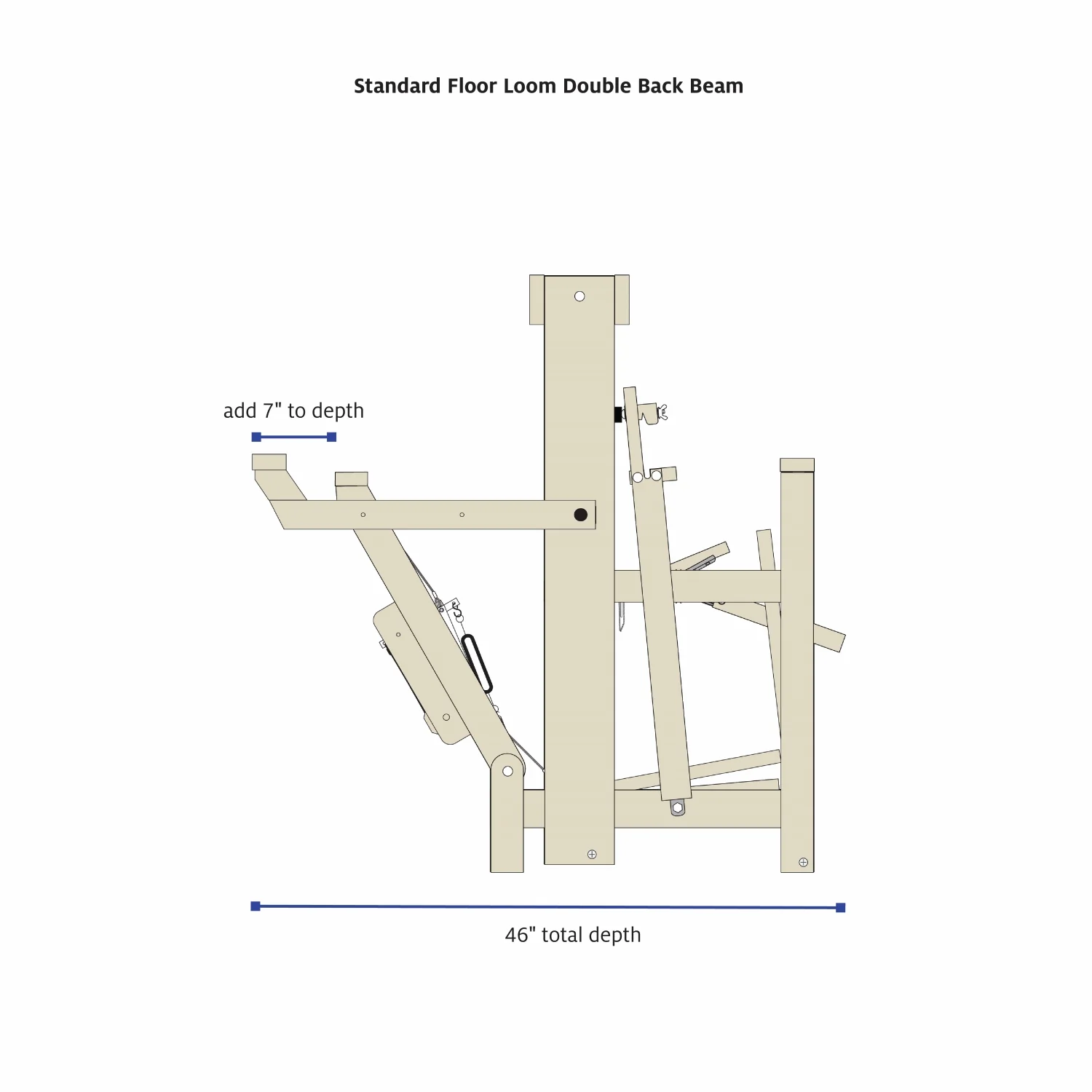 Standard Floor Loom Double Back Beams - Image 3